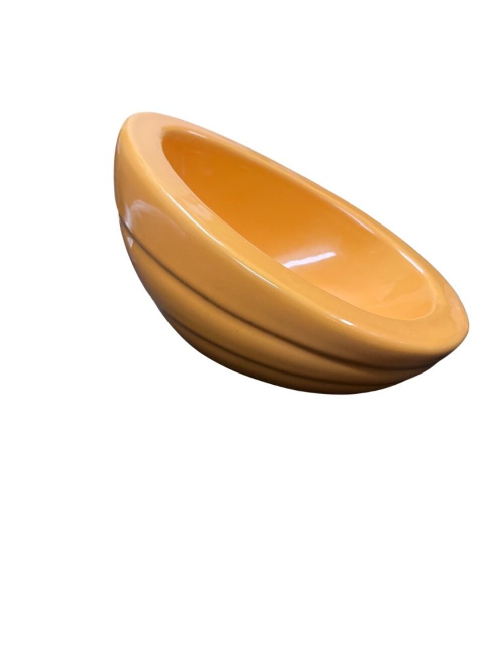 Royal Haeger USA vintage orange mid century modern pottery bowl SKU 10-839